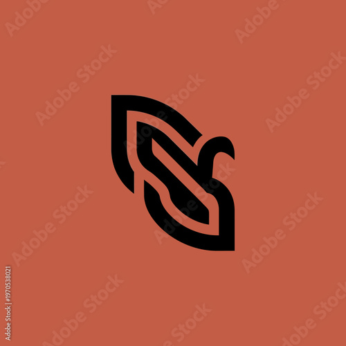 Abstract minimalist bird logo design concept.