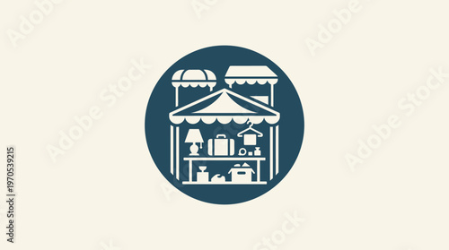 Icon of a Market Stall with Merchandise