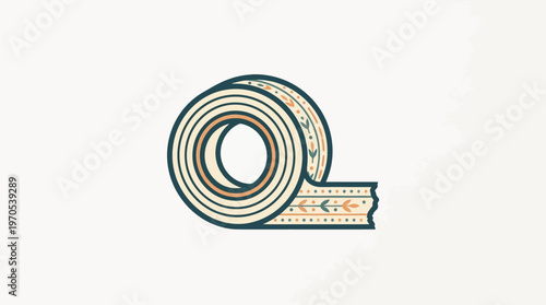 Decorative Tape Roll with Ornamented Edge