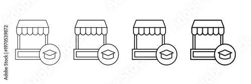 Internship Fair Icons Vector Set In Different Stroke Line Style