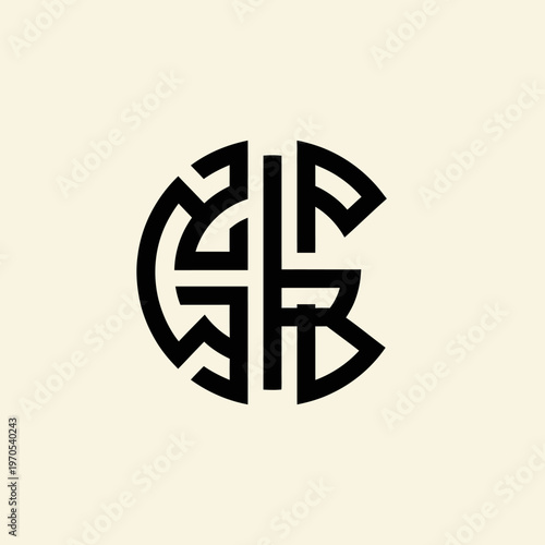 Abstract Monogram Logo Design Featuring Interlocking Letters.
