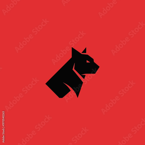 Black Panther Head Silhouette Logo Design.