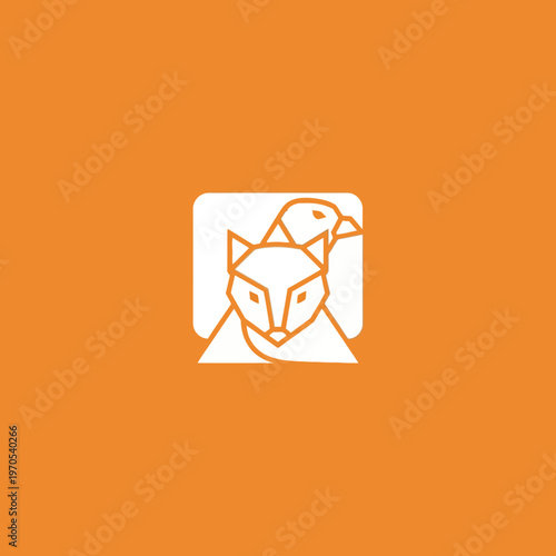 Geometric Fox and Eagle Logo Design.
