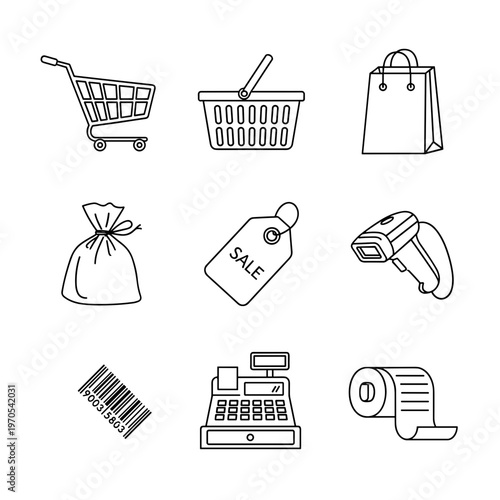 Shopping cart and retail icons 1.