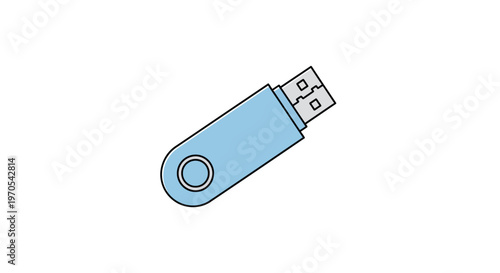 Blue USB Flash Drive Device.