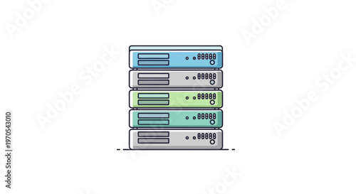 Stack of computer server hardware.