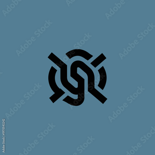 Abstract Interlocking Geometric Symbol Design.