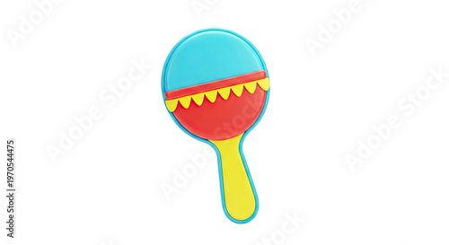 Colorful 3D Render of a Baby Rattle Toy