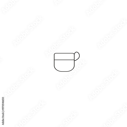 Minimalist coffee cup line icon, vector illustration of a tea mug or cafe symbol