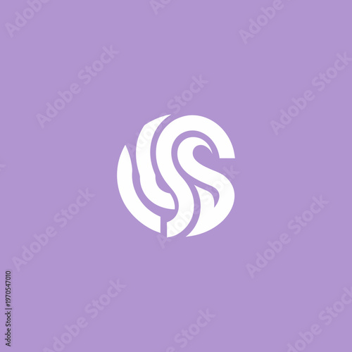 Abstract Circular Logo Design with Intertwined Lines.