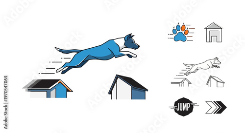 Agile Dog Leaping Over Obstacles in Agility Competition.