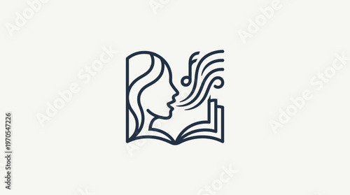 Woman Singing From A Book Logo Design