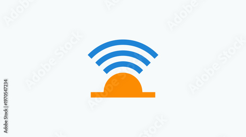 Abstract Wifi Signal Icon on White Background