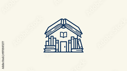 House Made of Books Reading and Knowledge Concept