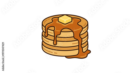 Stack of Pancakes with Butter and Syrup