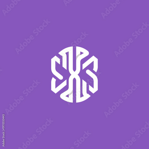 Abstract Geometric Logo Design with Interlocking Shapes.