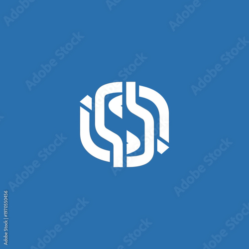 Abstract Geometric Logo Design with Interlocking Shapes.