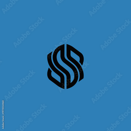 Abstract Geometric Logo Design with Intertwined Lines.