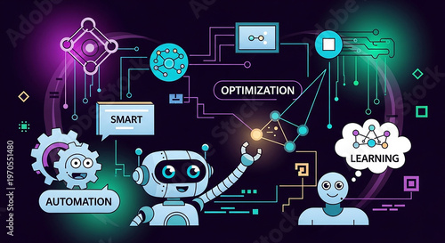 A futuristic robot illustrates automation and optimization for machine learning.