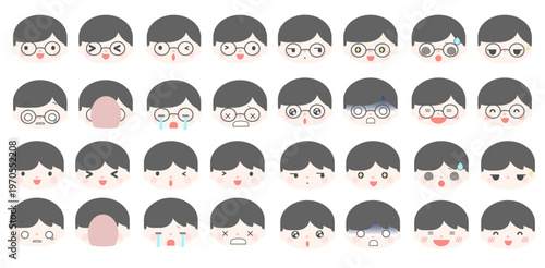 喜怒哀楽表情イラストセット