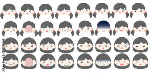 喜怒哀楽表情イラストセット