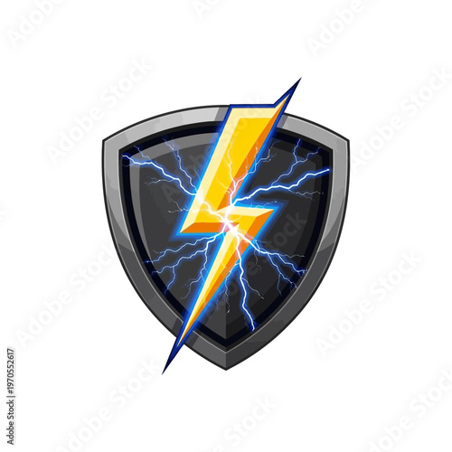 Shield with Lightning Bolt Symbol.