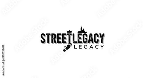 Street Legacy Logo Design with Footprint and Crown Icon.