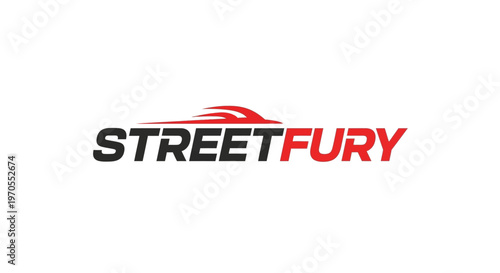 Street Fury Logo Design with Dynamic Car Silhouette.