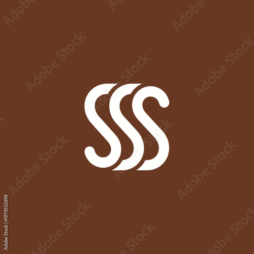 Three stylized white S letters overlapping on a brown background.