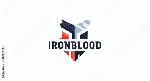 Ironblood logo with abstract geometric shield design.