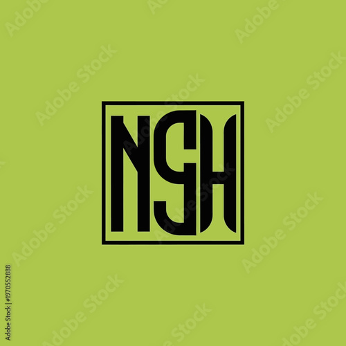Monogram NSH in a Square Frame.