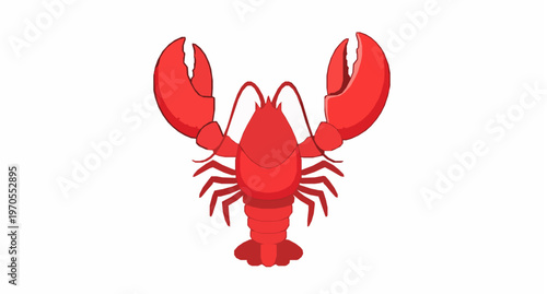 Cute cartoon lobster vector illustration seafood character isolated on white background