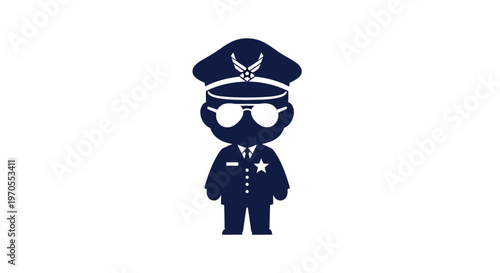 Cute Police Officer Vector Illustration Character Icon for Law Enforcement and Public Safety Design