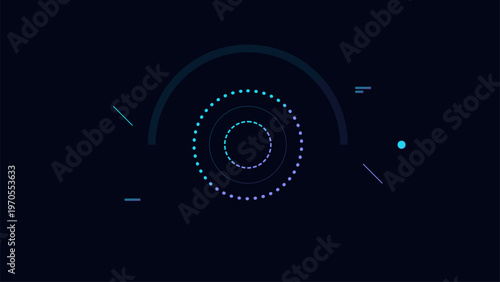 Digital HUD radar interface with circular scanning lines