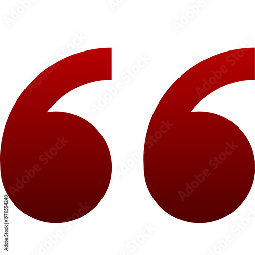 Red quotes icon for text testimonial and message citation