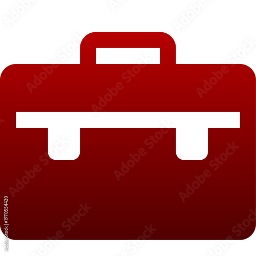 Red briefcase icon for business portfolio professional work and office