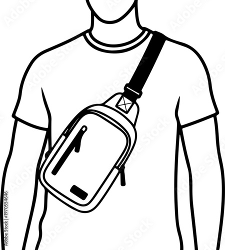 Crossbody bag, chest bag, sling bag, fashion accessory, minimalist design