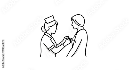 Nurse checking patient blood pressure.