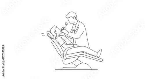 Dentist examining a patients teeth.