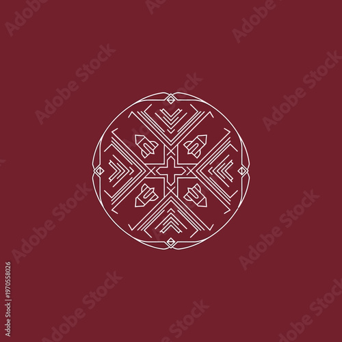 Geometric Mandala Symbol Abstract Design.