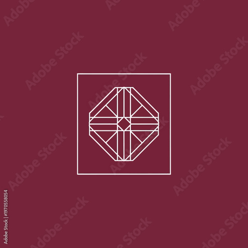 Geometric Octagon Design with Intersecting Lines.