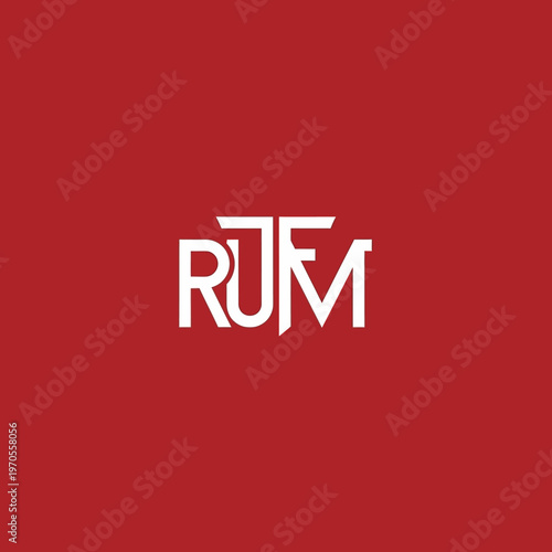 Modern minimalist logo design for RUM brand.