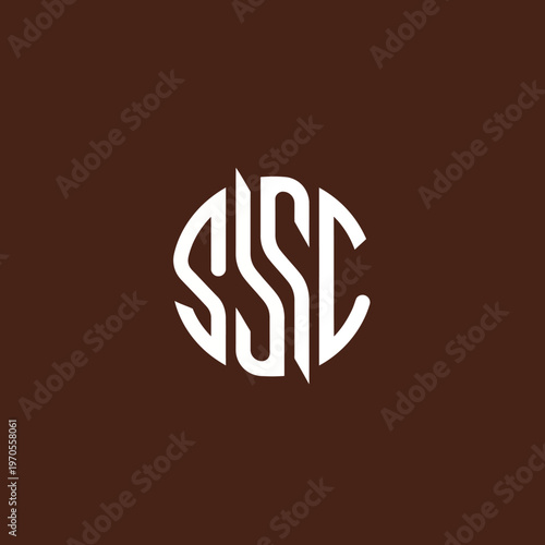 Modern Circular Logo Design with Intertwined Letters SSC.