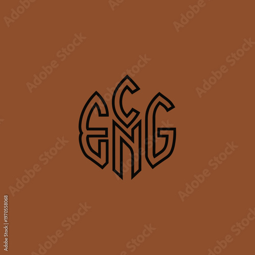 Monogram Emblem Design Featuring Intertwined Letters E, S, and G.