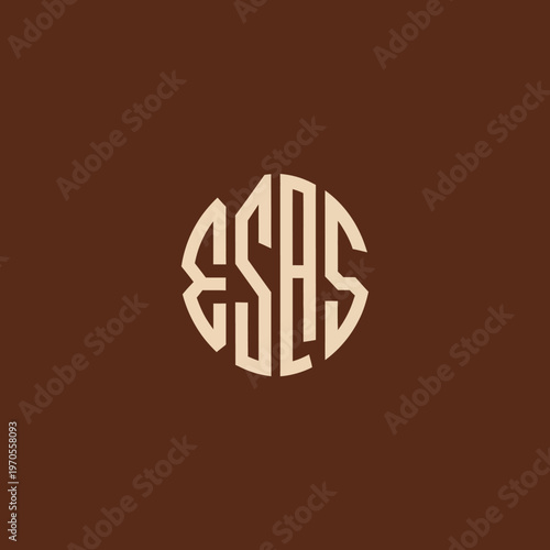 Monogram of the letters ESAS in a circular design.