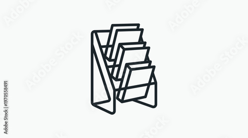 Minimalist Brochure Display Rack Icon