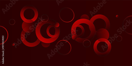 Abstract red background with circles. Vector illustration