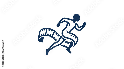 Running Figure Wrapped With Measuring Tape