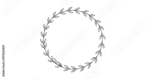 Laurel Wreath Circular Leaf Design.