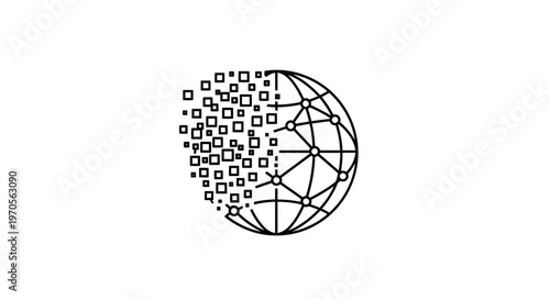 QR code on globe symbol.
